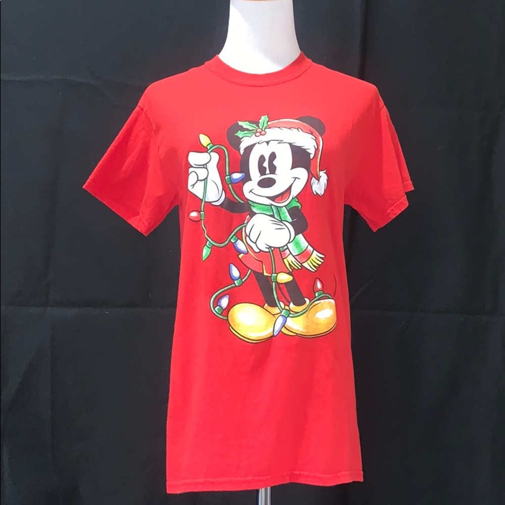 Mickey Mouse Christmas Lights Size Small Tee Shirt